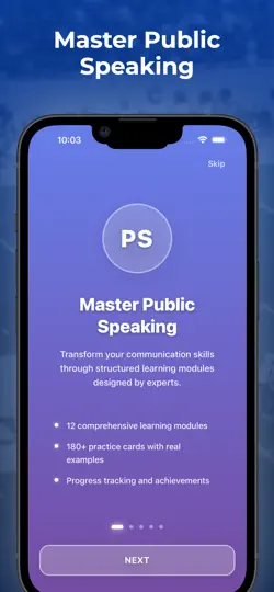 Screenshot von Public Speaking Academy auf dem iPhone 1
