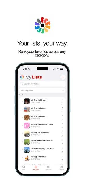 TopRank - Rank and share lists screenshot 2