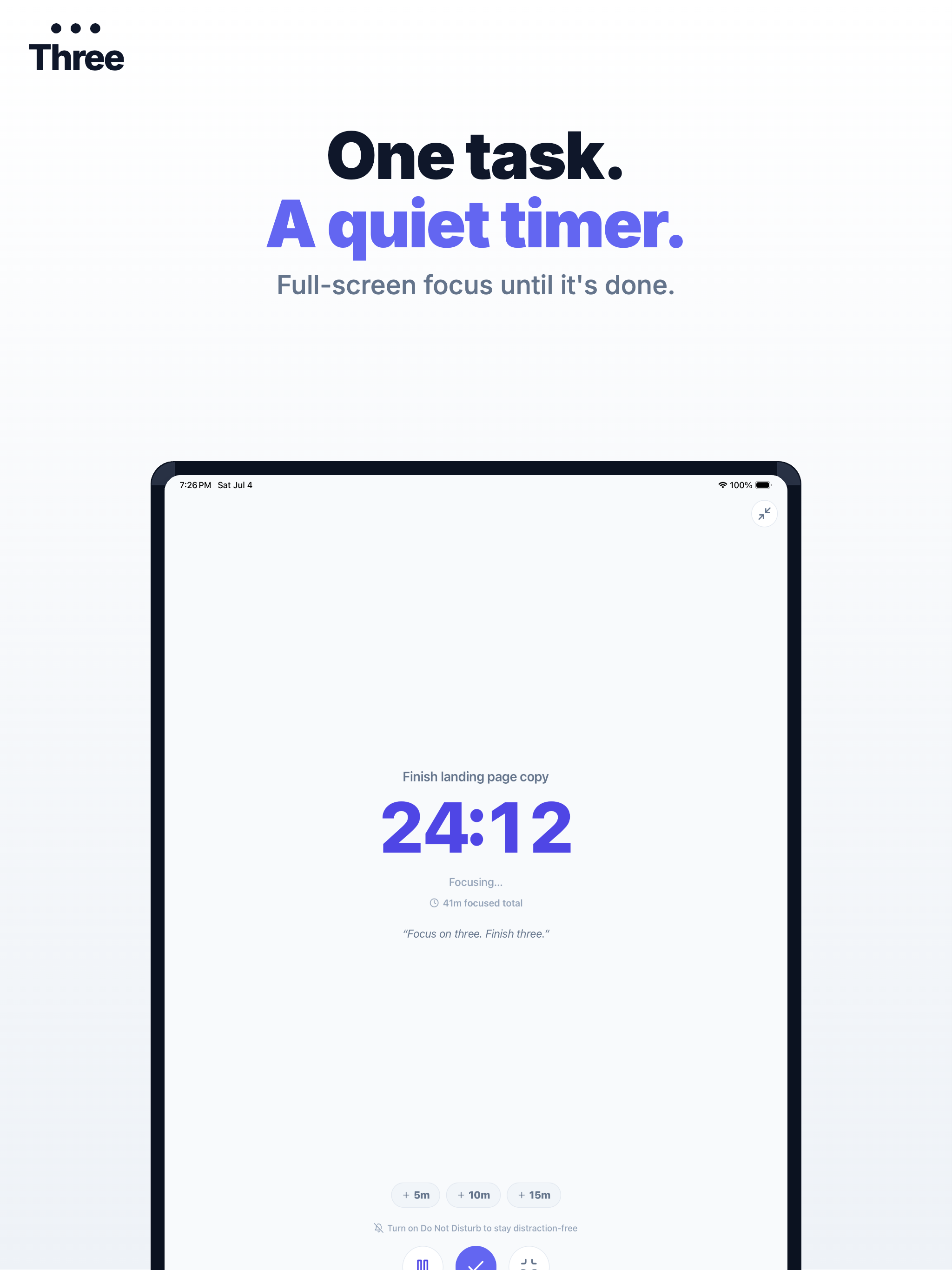 Three — Focus screenshot 8