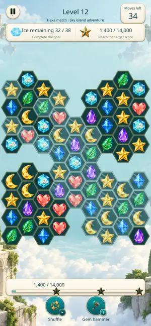 CrystalMatch: Hexa Match 3 screenshot 2