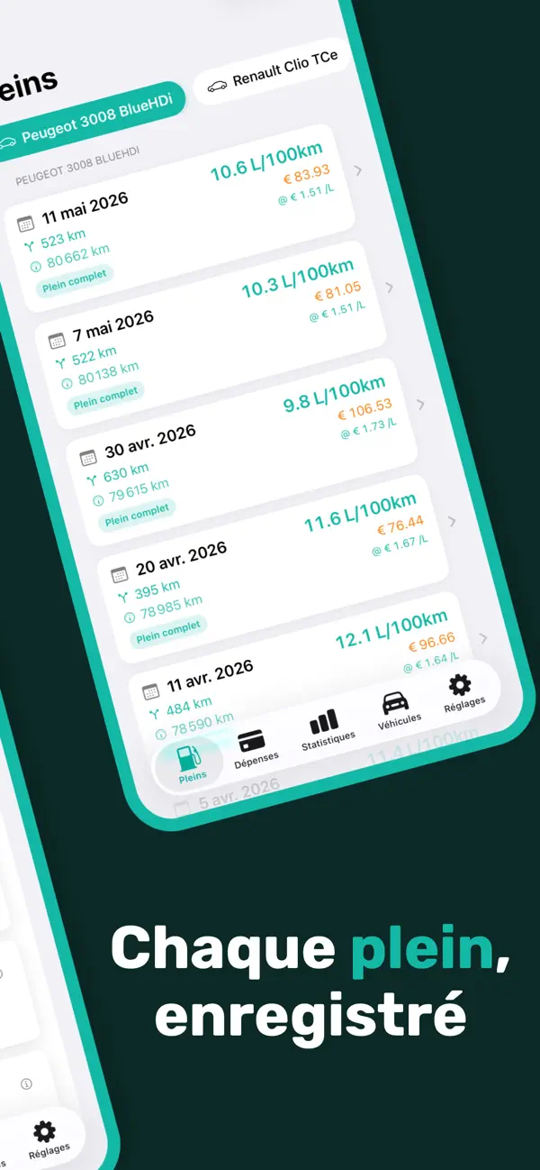 Screenshot #2 pour Fuel Cost Calculator & Tracker
