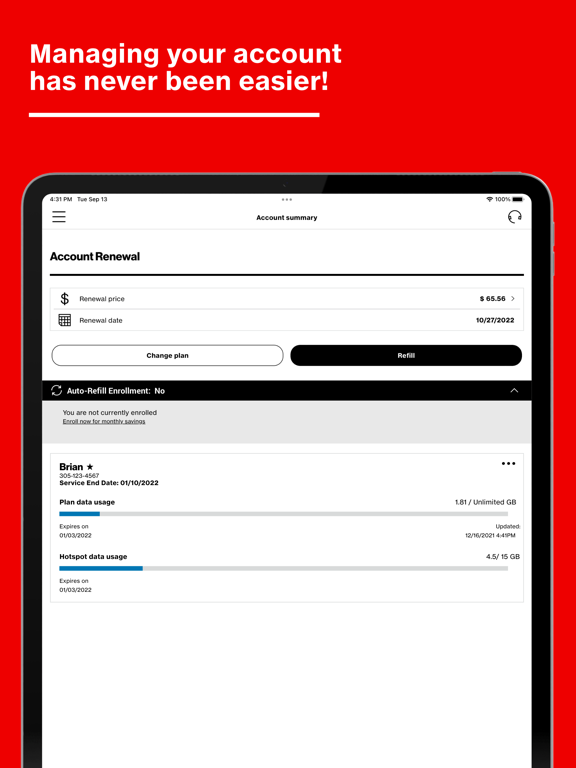 Screenshot #4 pour My Total Wireless: Account App