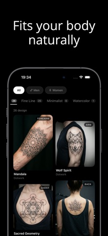 Tattoo My Photo: Tattoo AI iPhone screenshot