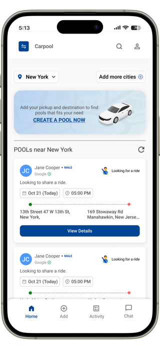 POOLit - Carpool, Buddy & more Screenshot 3 of 10