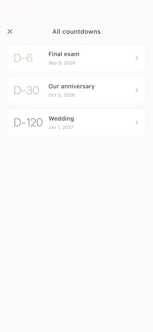 Dearday: Countdown to the Day screenshot 4