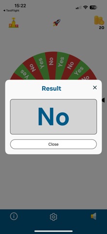 Yes or No Wheel screenshot