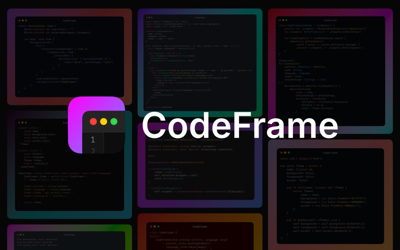 CodeFrame - Code to Image app screenshot
