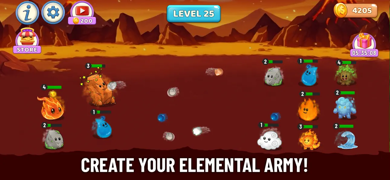 Elemental Merge Game iOS Mod IPA screenshot 2 - iOS game interface