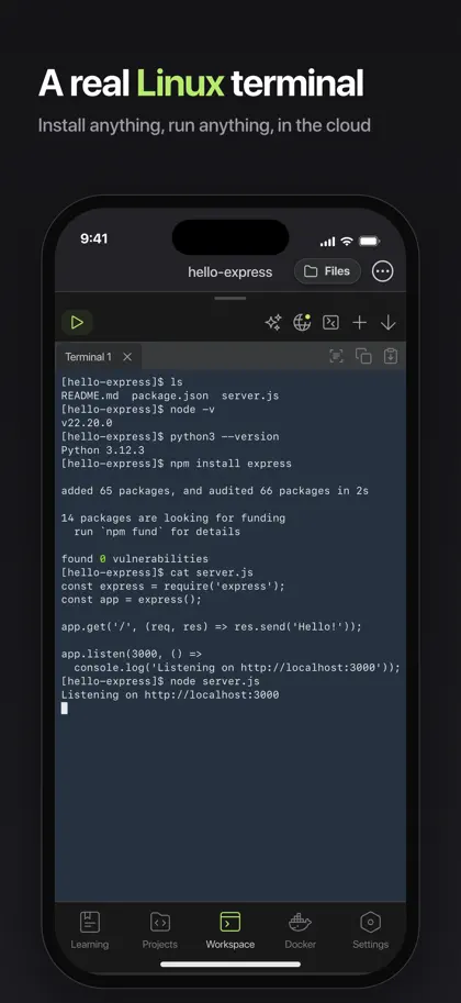 Screenshot 4 di 6 di CodeSnack IDE: AI Coding Agent