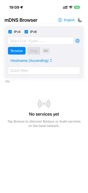 mDNS-Browser screenshot 1