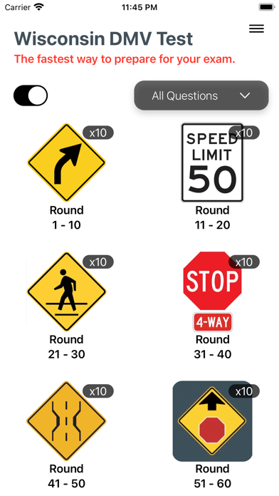 Wisconsin DMV Practice 2025 Screenshot