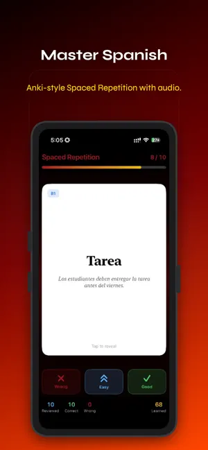 Spanish Flashcards - SRS screenshot 1