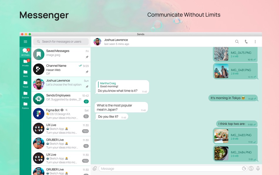 #5. Sends Messenger Desktop (macOS) Podle: DIGITALMETHOD TECH LTD