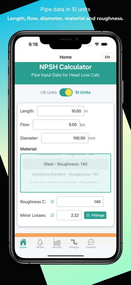NPSH Calculator screenshot 2