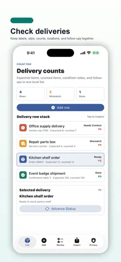 Capture d'écran de Delivery Item Count Pad sur iPhone 1