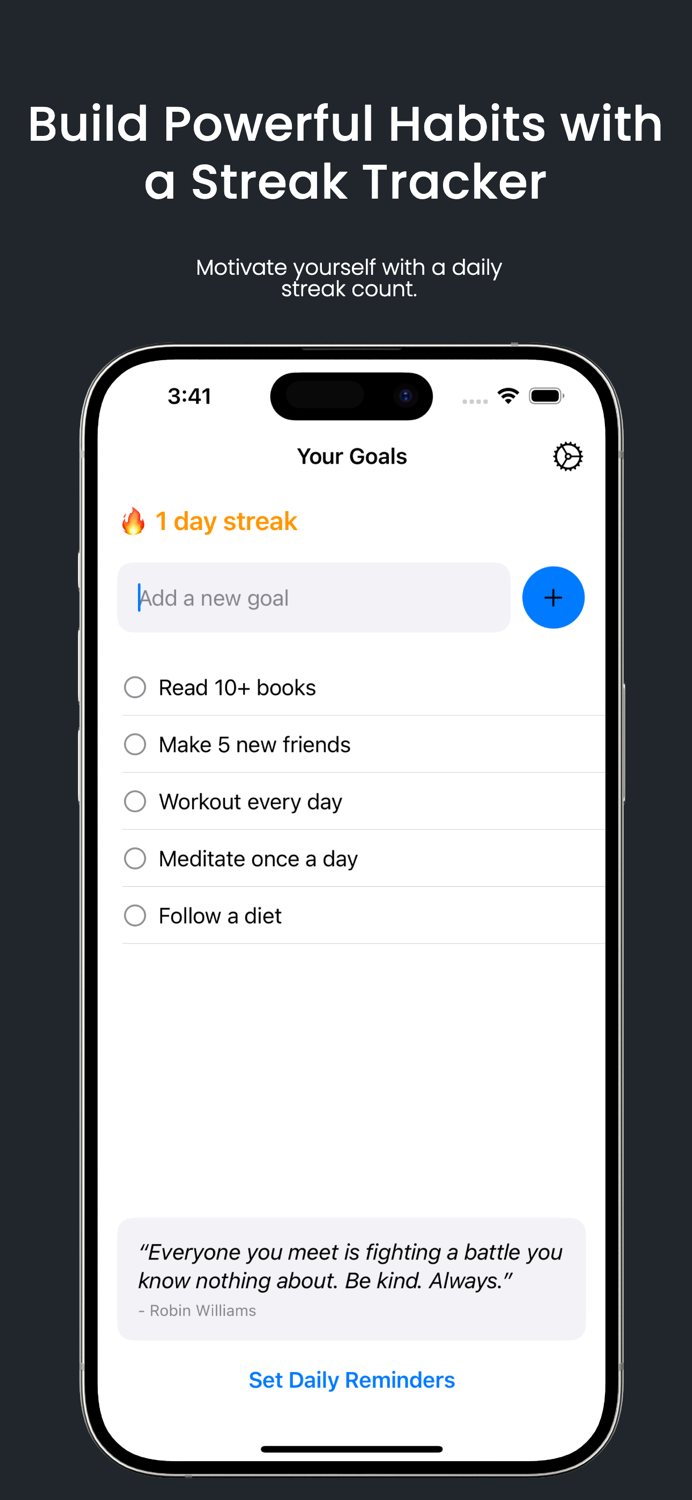 Clarity Daily Goal Reminder