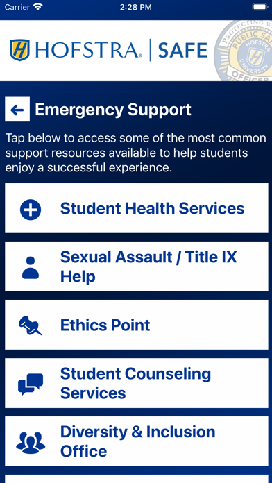 HofstraSafe Screenshot