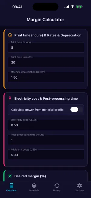3DCost: Print Price & Margin screenshot 2