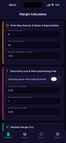 3DCost: Print Price & Margin iPhone screenshot