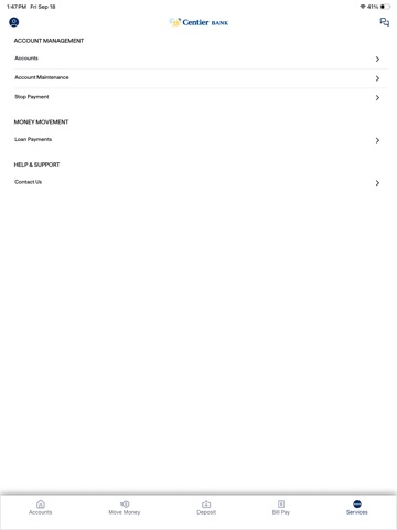 Centier Bank iPad screenshot 6