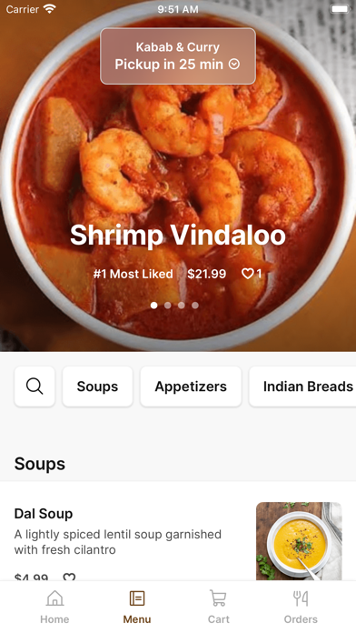 Kabab & Curry iPhone screenshot 2 - Food & Drink app