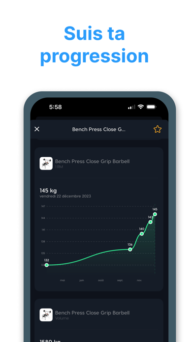 Screenshot #3 pour Gymsquad Carnet de musculation
