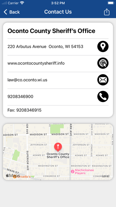 Oconto County Sheriff WI Screenshot