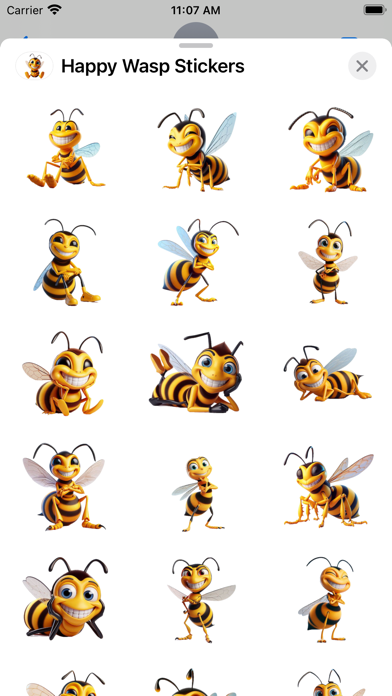 Screenshot #1 pour Happy Wasp Stickers
