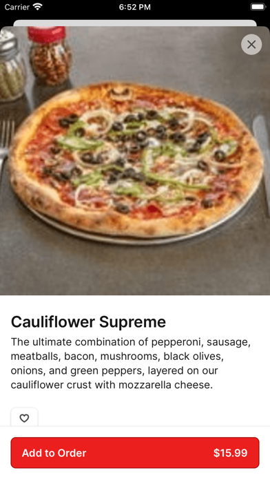 Vittorios Pizzeria iPhone screenshot 4 - Food & Drink app