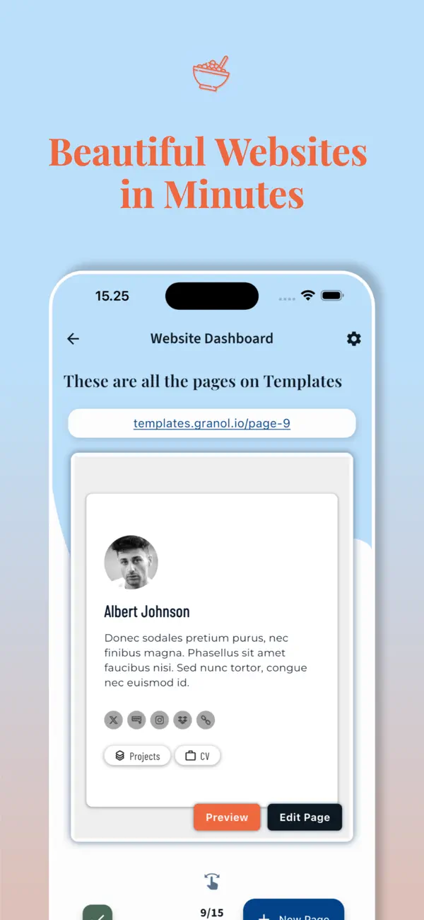 Screenshot #1 pour Granolio - Easy Website Build