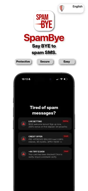 Spam SMS Blocker: SpamBye screenshot 1