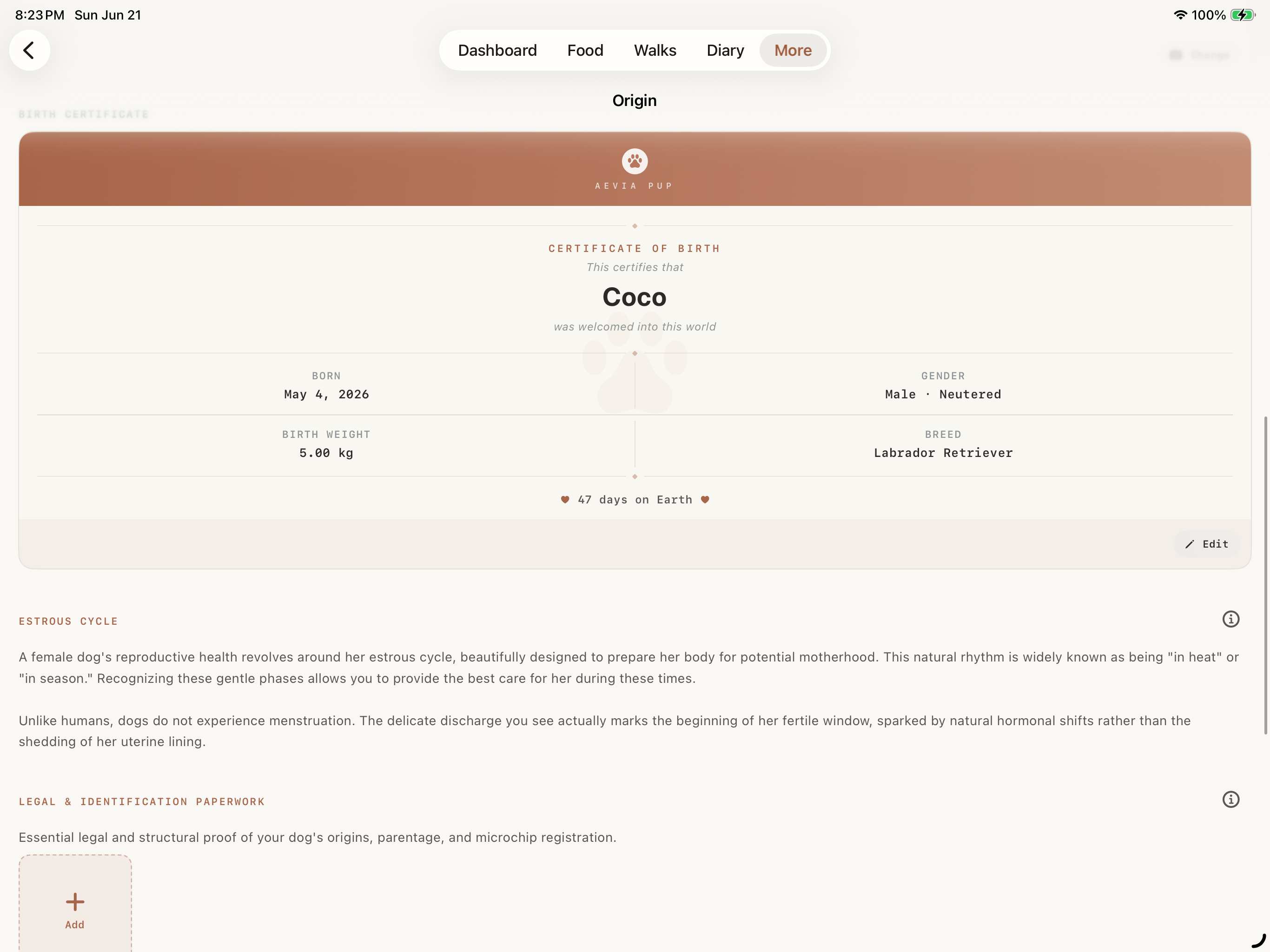 Aevia Pup: Dog Care & Diary screenshot 15