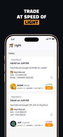 Light - Solana Wallet Tracker iPhone screenshot