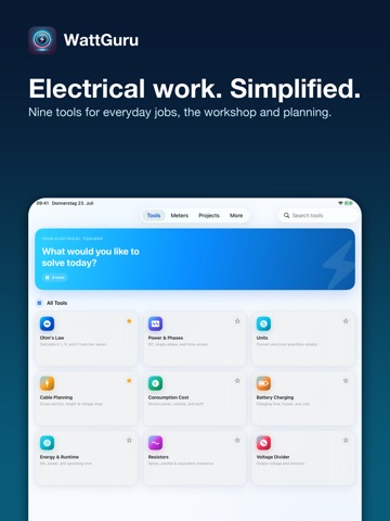 WattGuru iPad screenshot