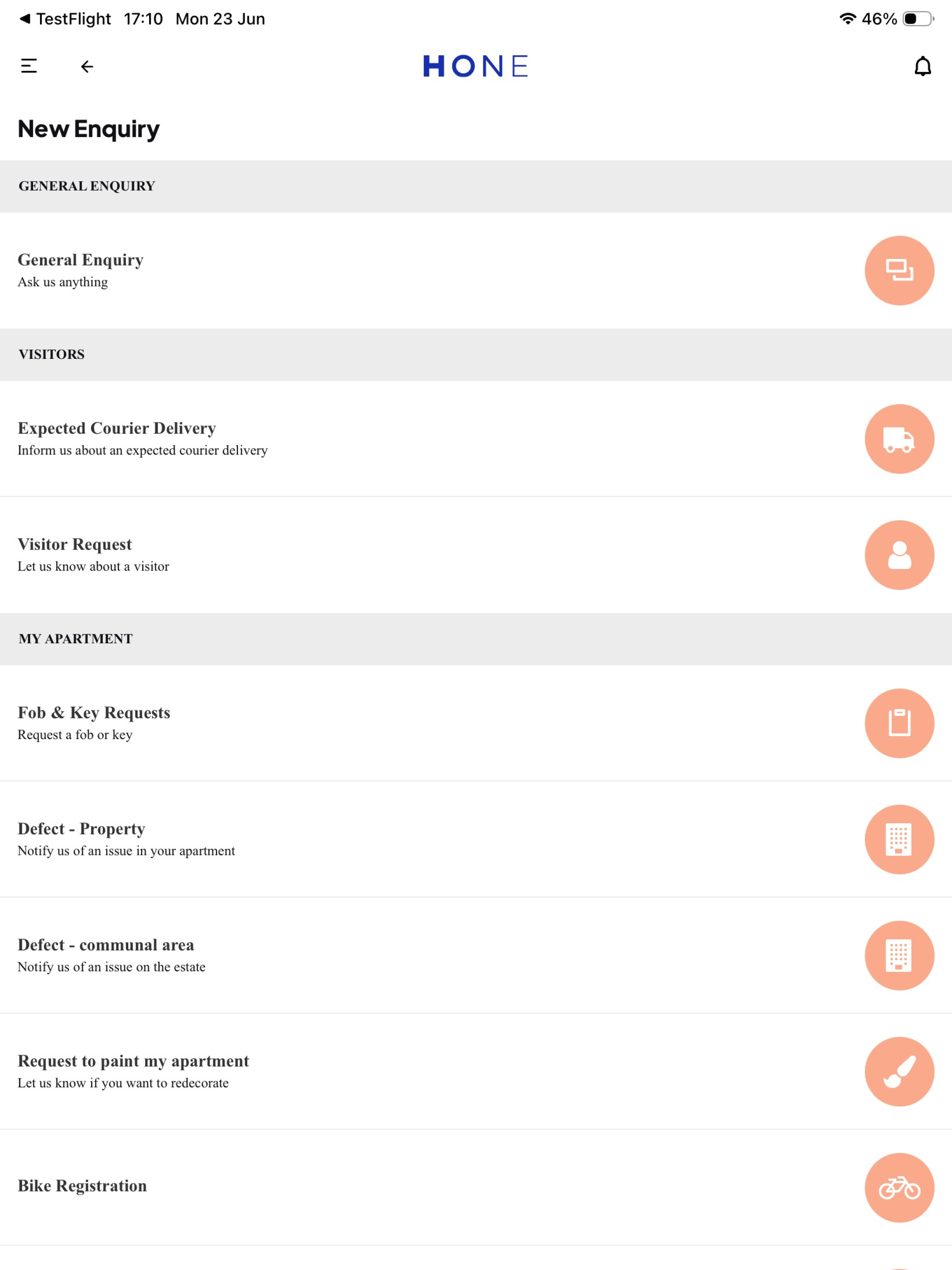 Hone Resident's App