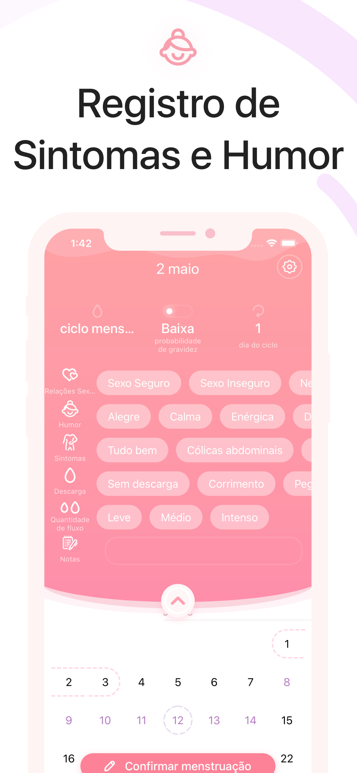 Calendário menstrual Meu Ciclo