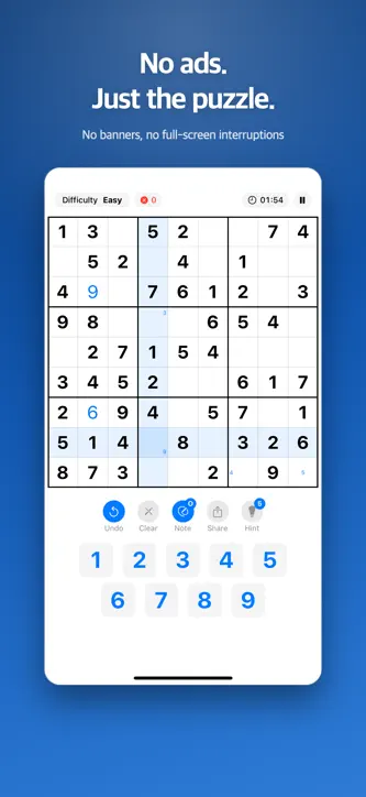 Sudoku Zero — Offline, No Ads screenshot 1