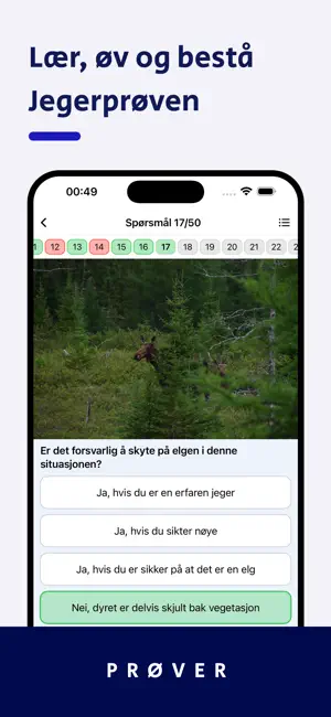 Jegertentamen screenshot 1