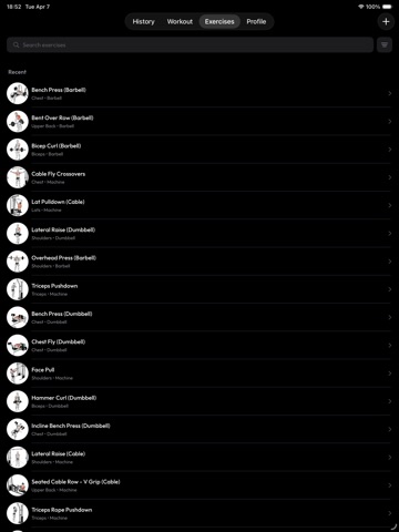 Wolog - Gym Workout Tracker iPad screenshot