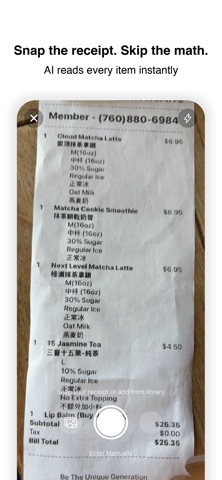 Tabli: Split Bills & Receipts iPhone screenshot