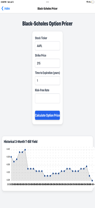 BlackScholesApp Screenshot 1 of 1