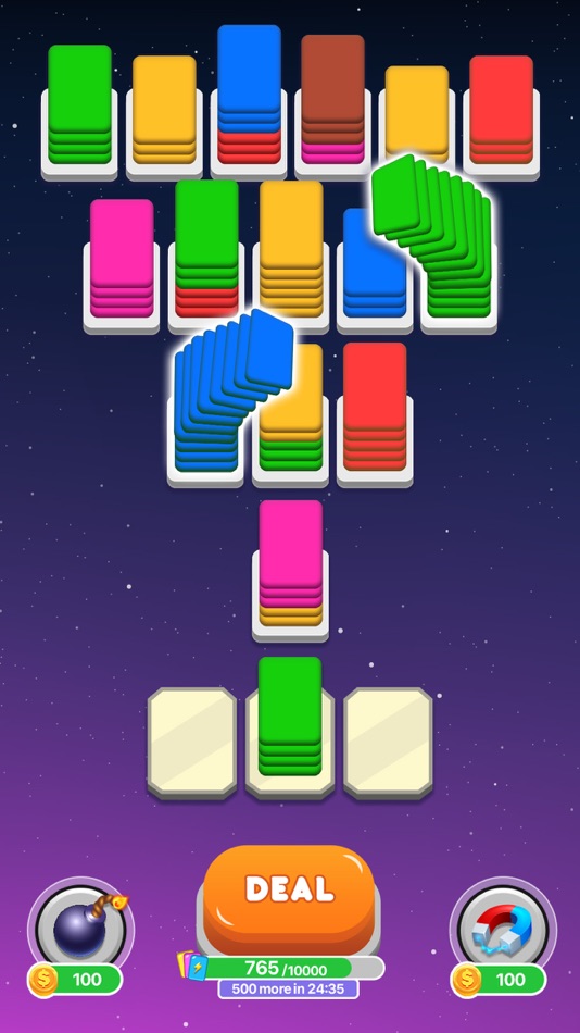 #1. Card Shuffle - Color Sorting (iOS) 由: Hiren Gabani