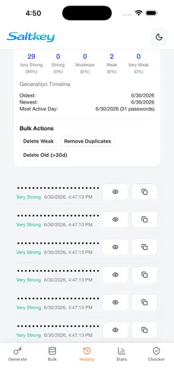 Capture d'écran de Saltkey Password Maker sur iPhone 5