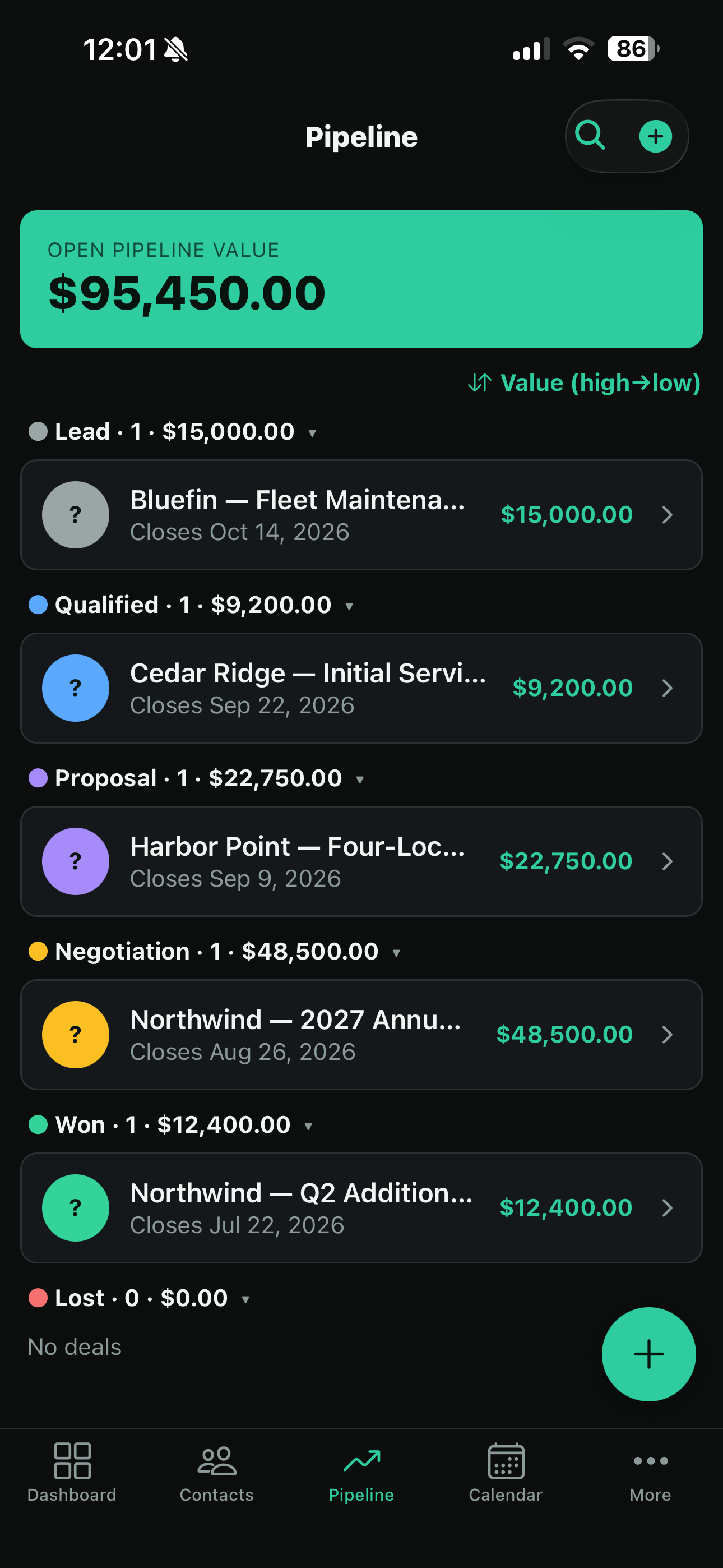 Thinkweb CRM screenshot 2
