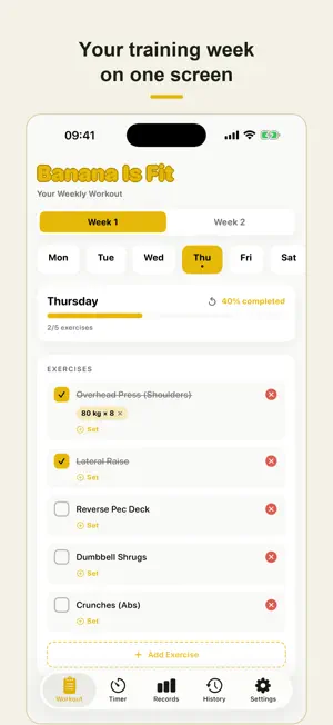 Banana Is Fit: Workout Log screenshot 1