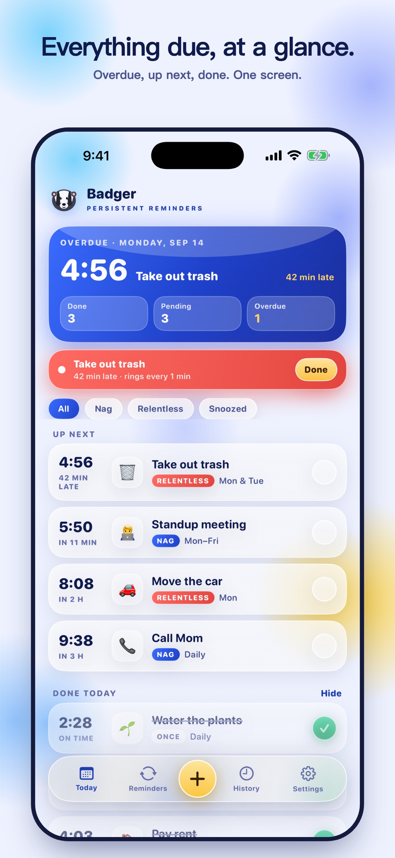 Screenshot 2 of Badger - Persistent Reminders