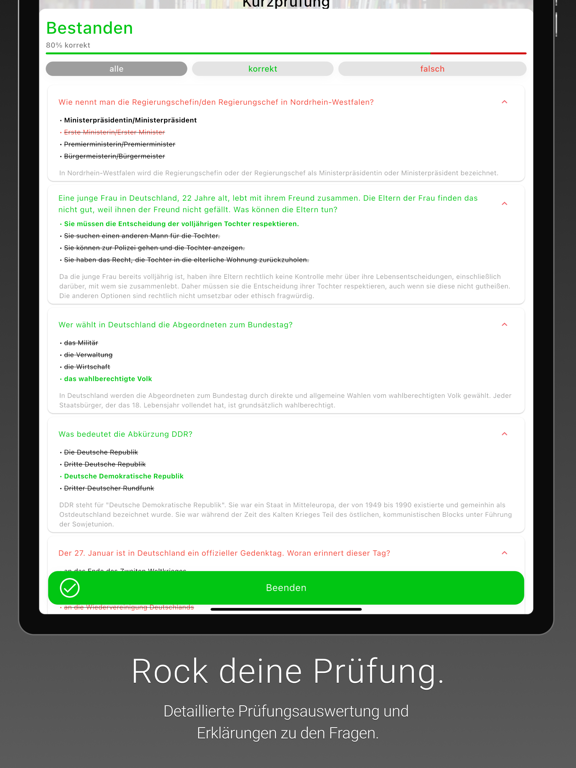 Einbürgerungstest 2025 Basic iPad screenshot 4 - Education app