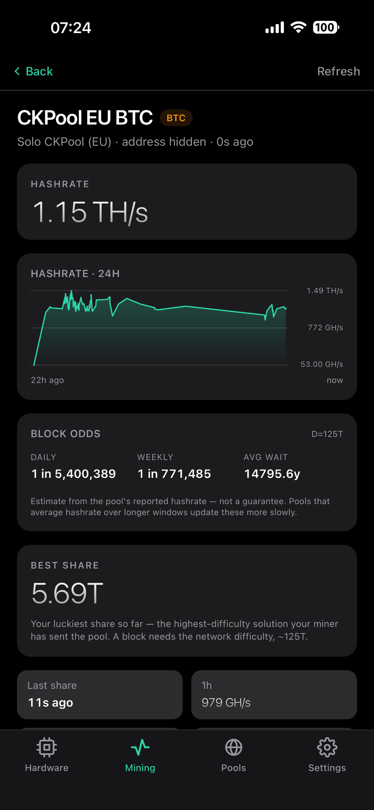 SoloDeck: Solo Mining Monitor screenshot 4