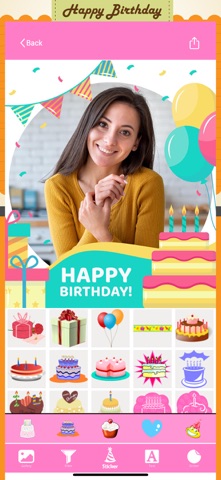 Birthday Vibes: CakePop Camera iPhone screenshot