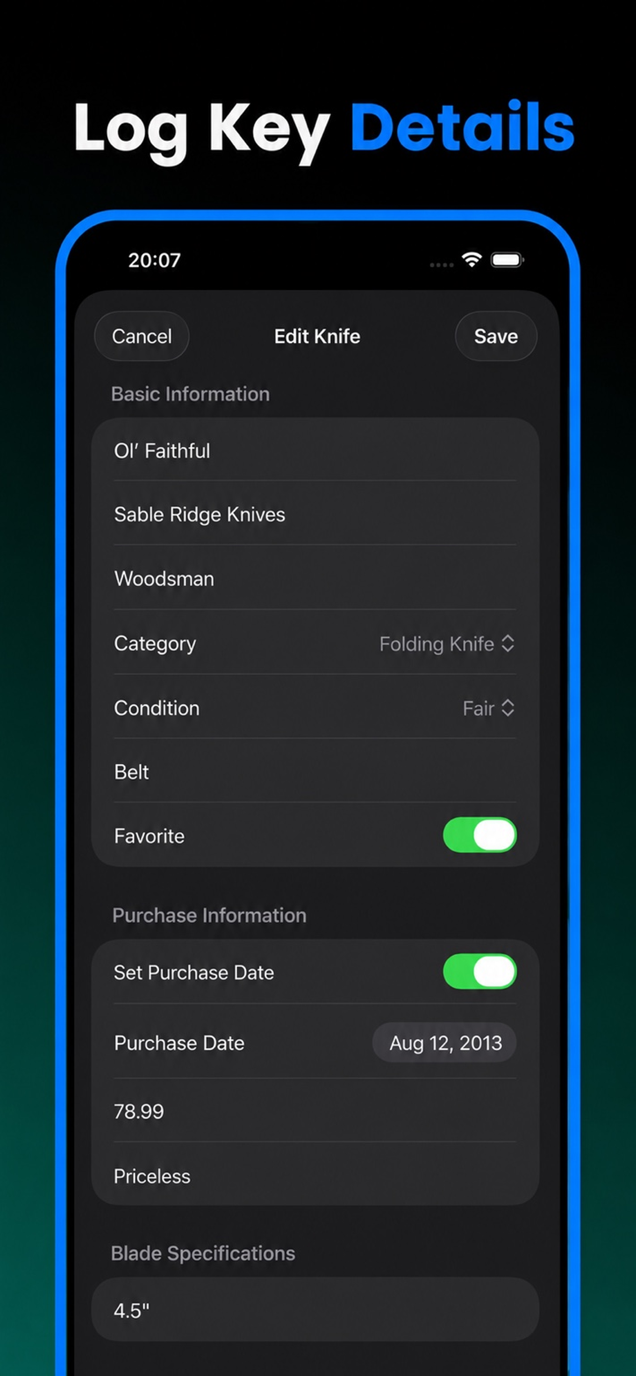 Scales: Knife Tracker